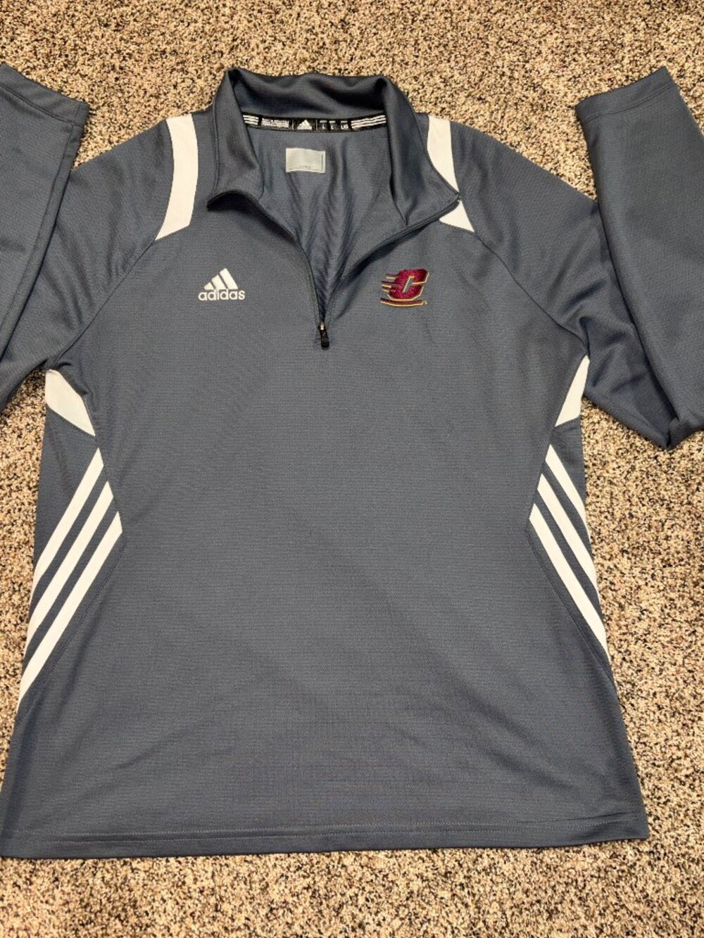 Adidas Central Michigan Chippewas Women's 3/4 Zip Pullover Large Structured Fit